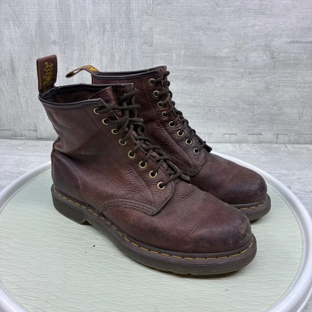 Dr. Martens 1460 Boots Mens 9 Brown Leather Lace Up Combat 11822